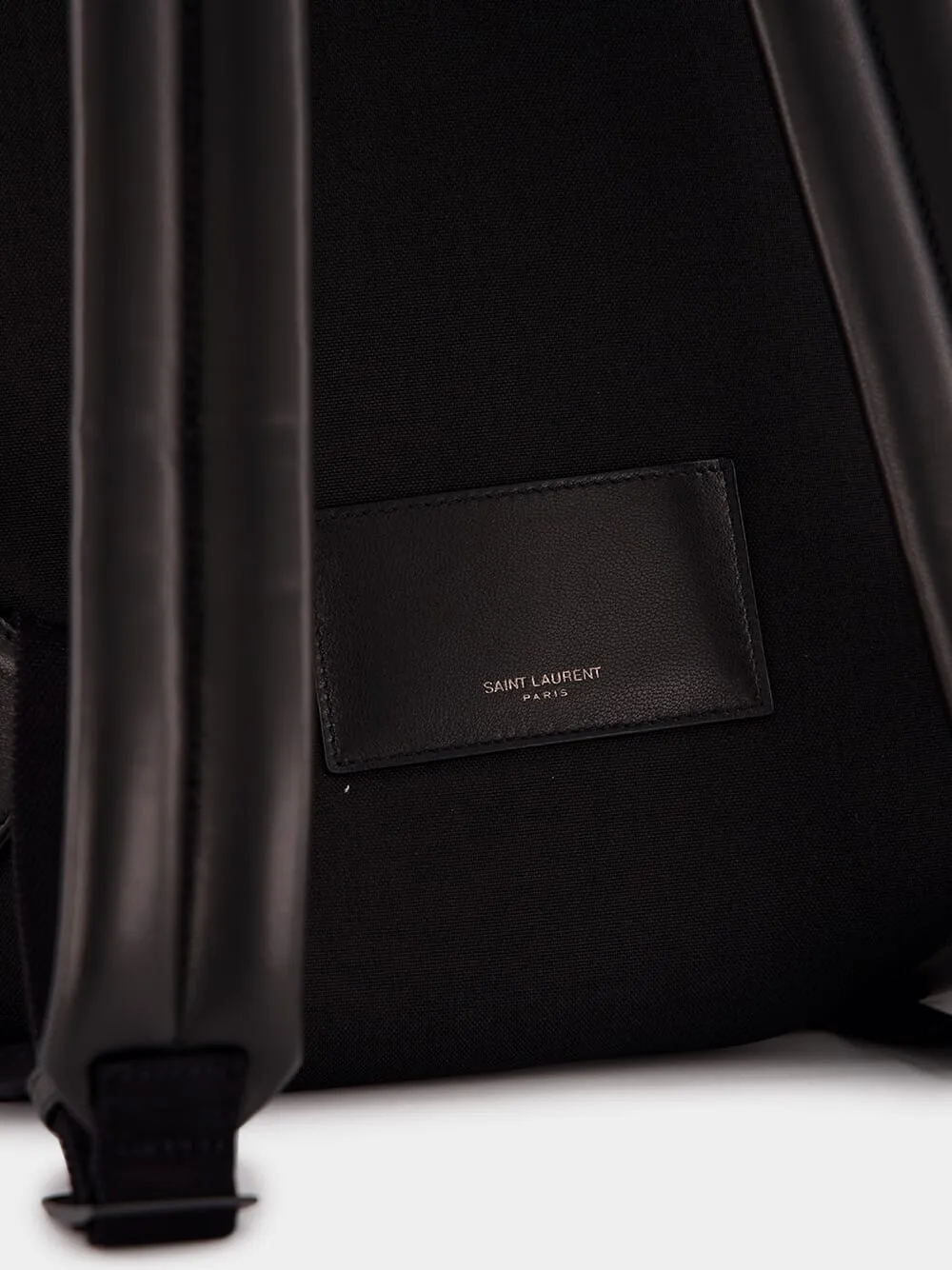 Embossed Logo Leather Backpack