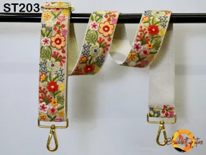 Embroidered Canvas Bag Strap Purse Strap Messenger Crossbody Strap for Purses Handbag Embroidery Replacement Strap Boho Guitar Strap Gift