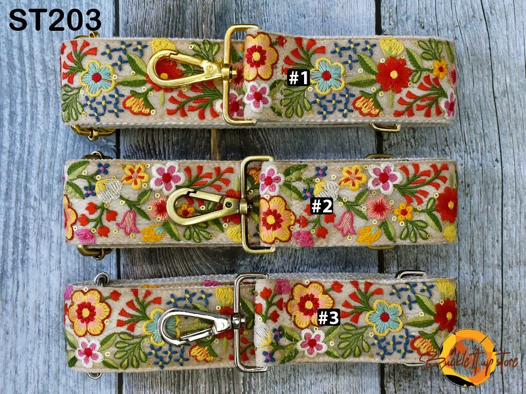 Embroidered Canvas Bag Strap Purse Strap Messenger Crossbody Strap for Purses Handbag Embroidery Replacement Strap Boho Guitar Strap Gift