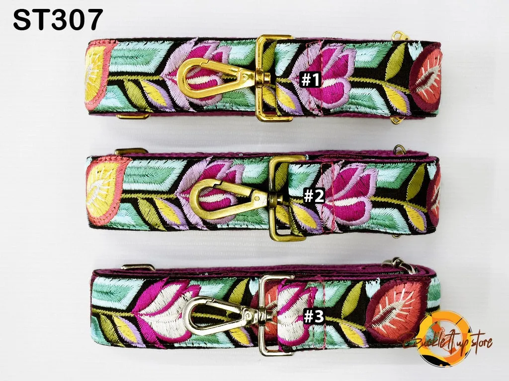 Embroidered Detachable Guitar Strap Crossbody Strap for Purses Embroidery Replacement Messenger Bags Tote Handbag Strap Gift Mom Sister Wife