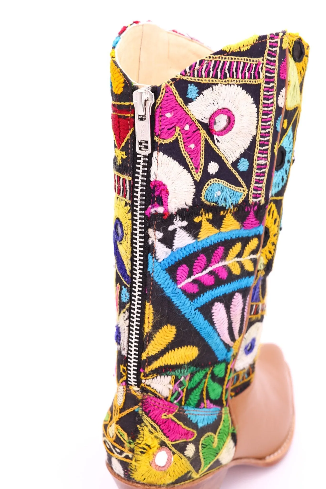 EMBROIDERED PATCHWORK LEATHER WESTERN BOOTS MAYLINDA