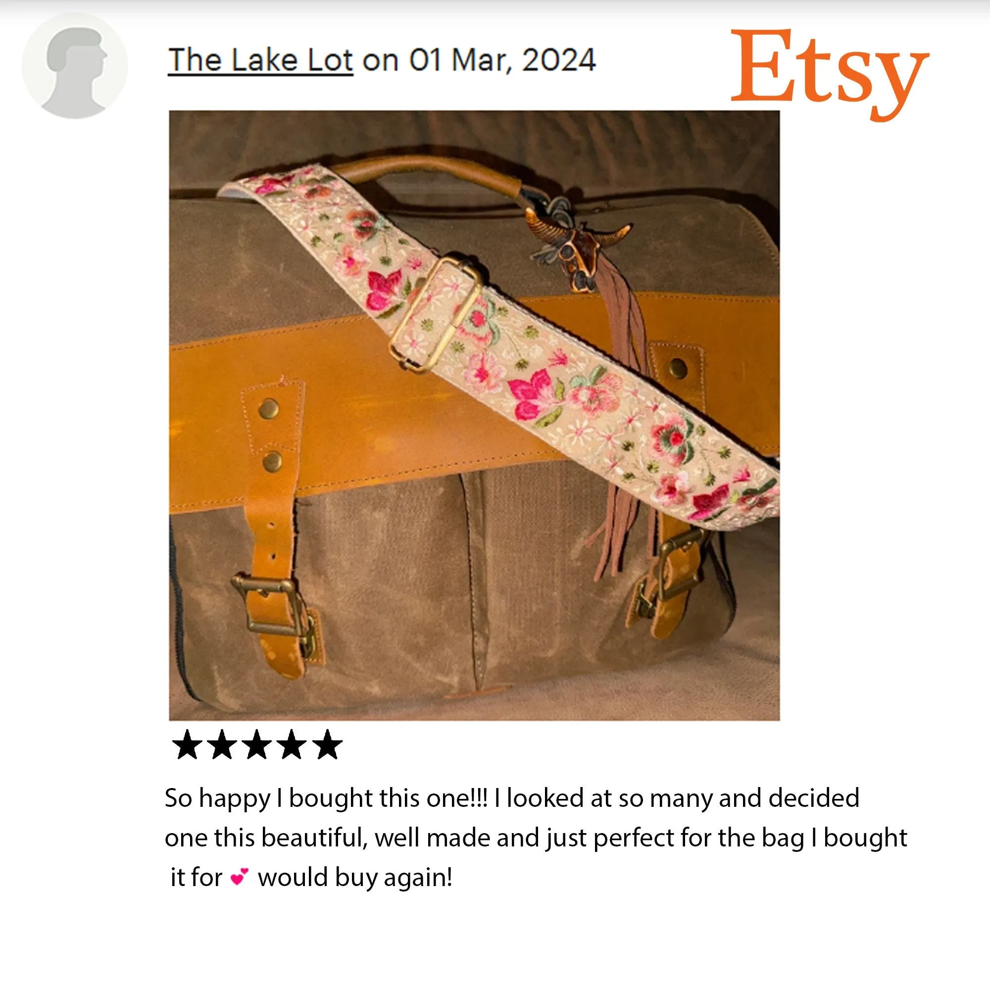 Embroidered Purse Strap Crossbody Strap for Purses Boho Bage Strap Embroidery Replacement Strap Boho Guitar Strap Handbag Strap gift for her