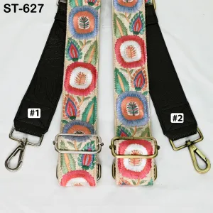 Embroidery Adjustable Strap Replacement Crossbody Black Leather Handbag Boho Bag Strap Gift for Friend Shoulder Strap Purses Christmas Gift
