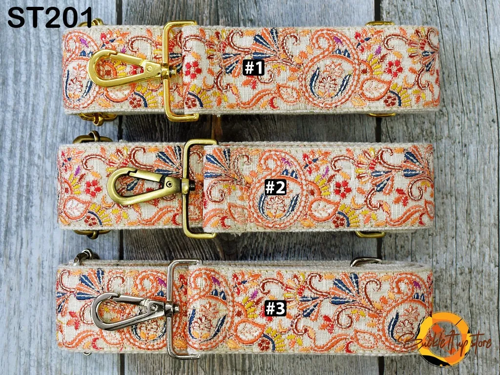 Embroidery Boho Bag Strap Replacement Strap Adjustable Camera Strap Crossbody Strap for Purses Embroidered Handbag Guitar Strap Gift for her