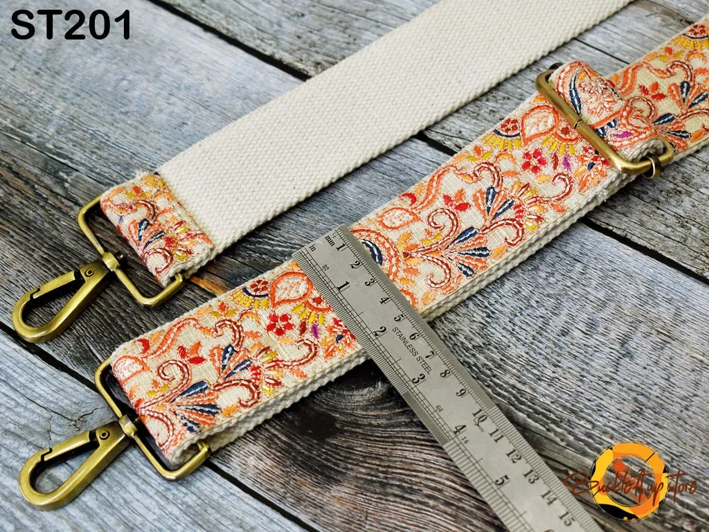 Embroidery Boho Bag Strap Replacement Strap Adjustable Camera Strap Crossbody Strap for Purses Embroidered Handbag Guitar Strap Gift for her