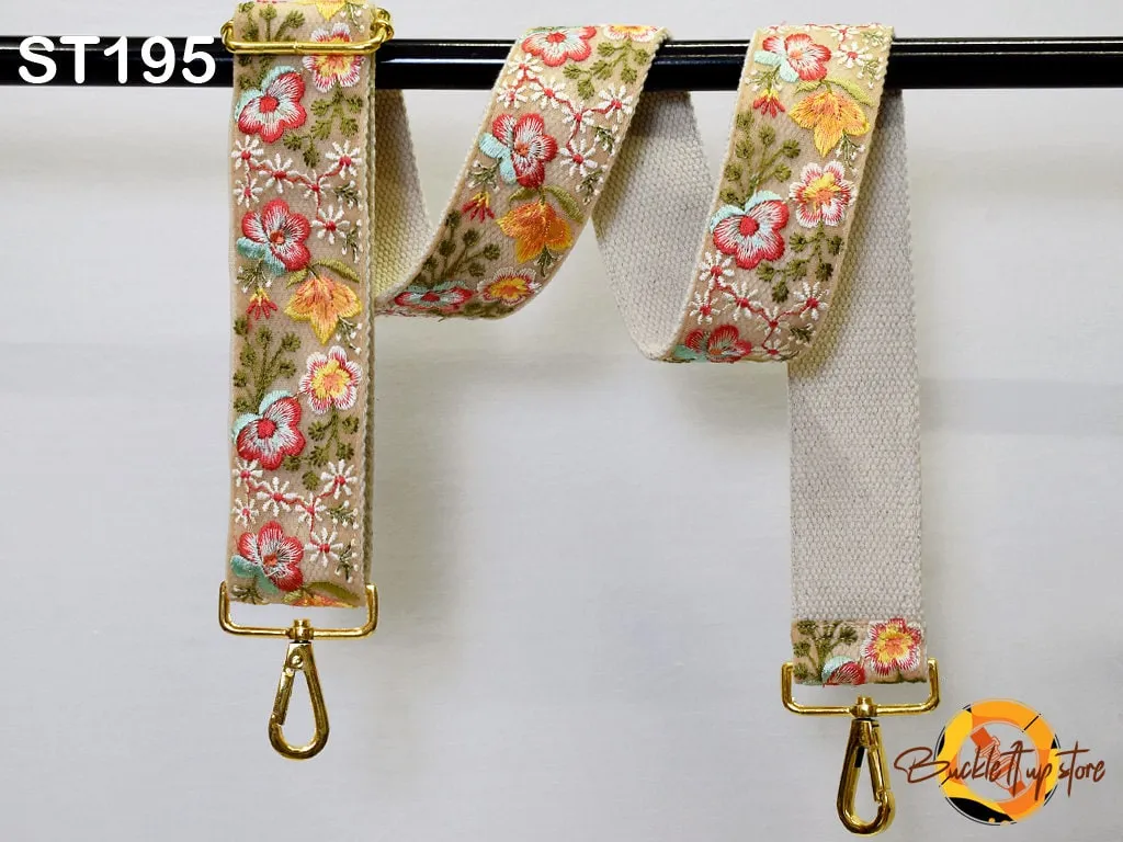 Embroidery Detachable Camera Strap Crossbody Strap for Purses Embroidered Handbag Boho Bag Strap Replacement Strap Guitar Strap Gift for her
