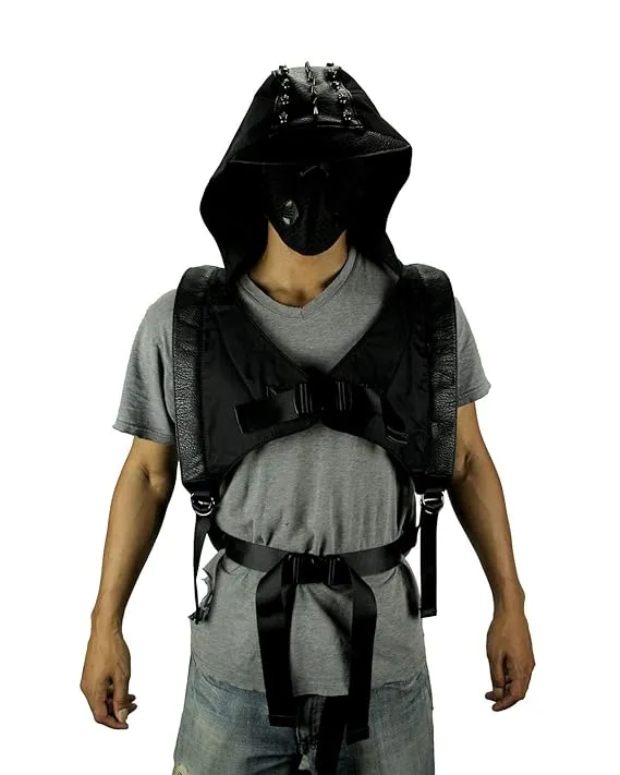 EMERGE 3D Skull Hoodie Leather Backpack Best For Biker - Black