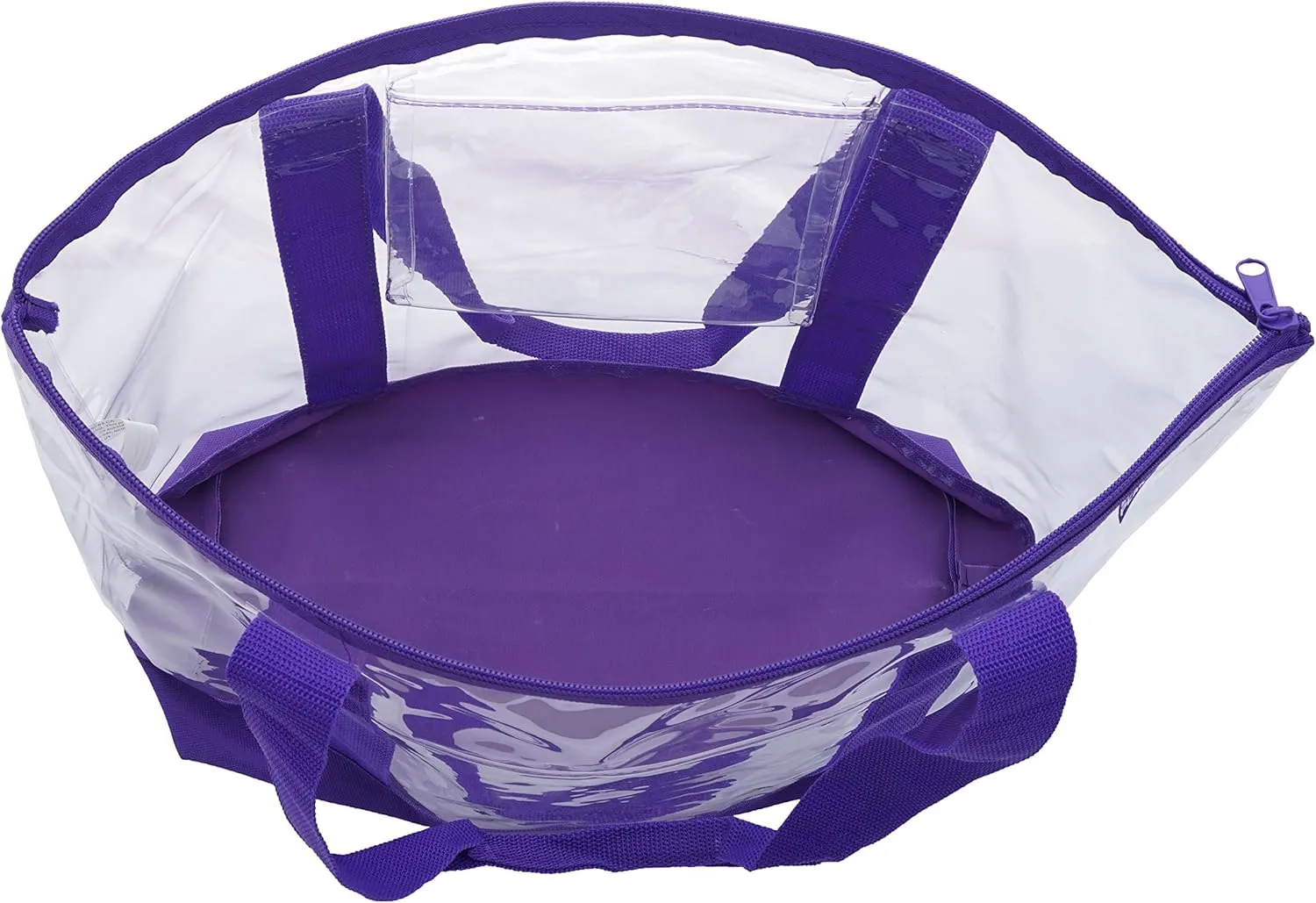 Ensign Peak Clear ZIPPER tote with color trim and bottom (Purple trim)