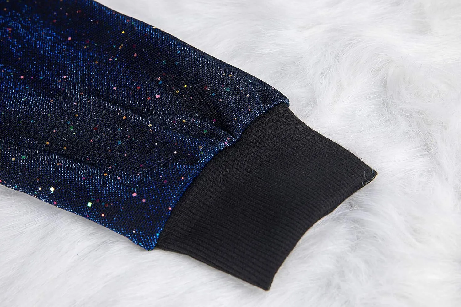 EOSIEDUR Womens 2 Piece Outfits & Sexy Silver Glitter Sequins & Metallic Shiny Top and Pants Set