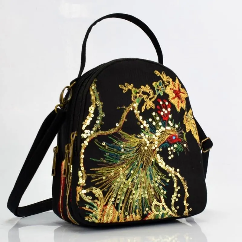 Ethnic Embroidered Portable Diagonal Canvas Embroidery Small Bag