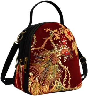 Ethnic Embroidered Portable Diagonal Canvas Embroidery Small Bag
