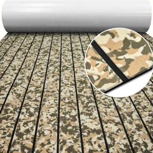 EVA Foam Boat Decking 94" x 45" Self-Adhesive Non-Slip 6mm Camo Marine Deck for Yacht Jet Ski Kayak Fishing