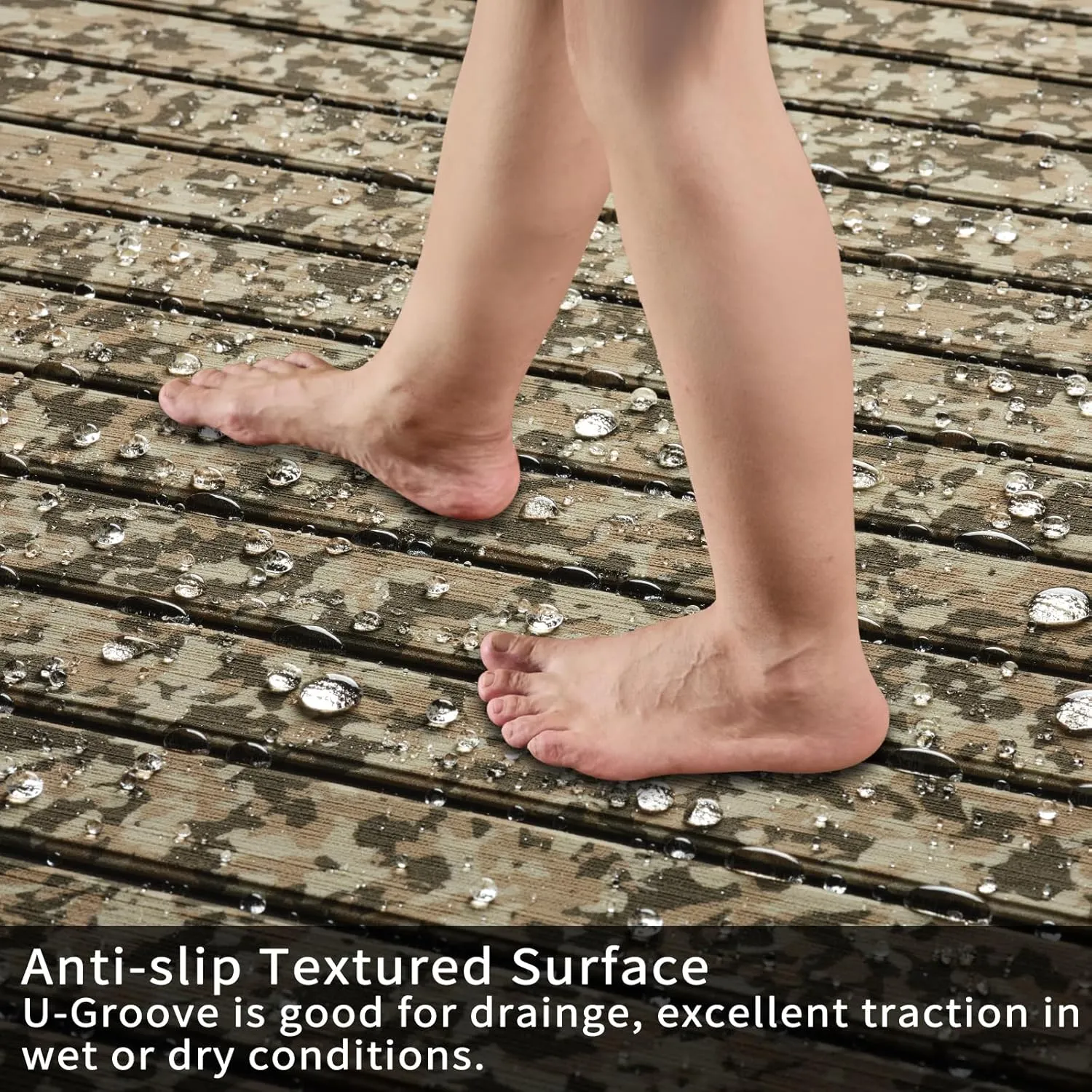 EVA Foam Boat Decking 94" x 45" Self-Adhesive Non-Slip 6mm Camo Marine Deck for Yacht Jet Ski Kayak Fishing