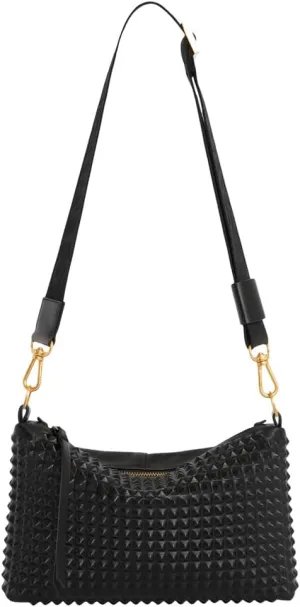 Eve Stud Crossbody, Black