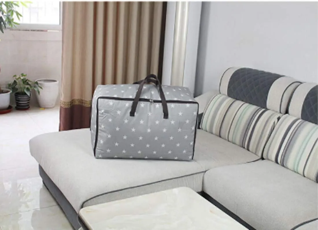 Extra Large Handy Storage Bag Waterproof Heavy Duty Oxford Travel Luggage Caddy Organizer Foldable Quilt Blanket Laundry Bag Weekender Duffel Space Saver Bag with Web Handle 100L