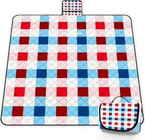 Extra Large Patriotic Picnic Blanket Waterproof,60"x 80"Foldable Machine Washable Beach Blanket,Outdoor Blanket for 6-8 Adults,Suitable for Crawling,Park Beach,Camping,Hiking,Family
