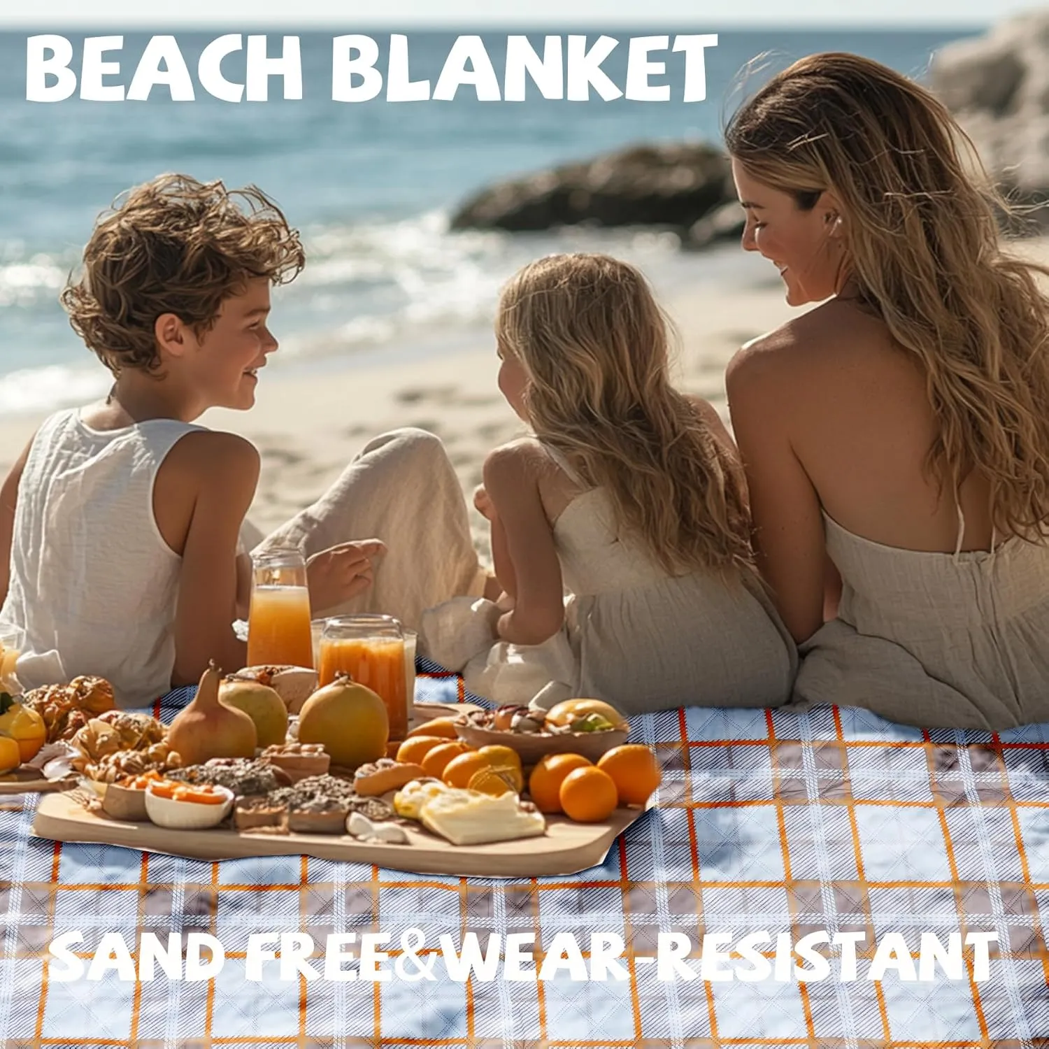 Extra Large Picnic Blankets Portable 80x80 Oversized Waterproof Sandproof Outdoor Boho Beach Blanket Camping Grass Mat Big Xl Sand Free Car Items Summer Essential Hiking Must Have Backpacking Supplies