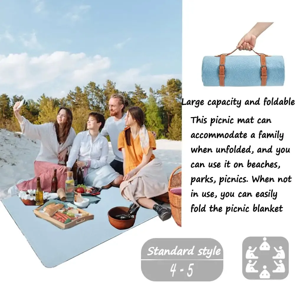 Extra Large Waterproof Picnic Blanket – Portable Outdoor Camping & Beach Mat with Carry Strap