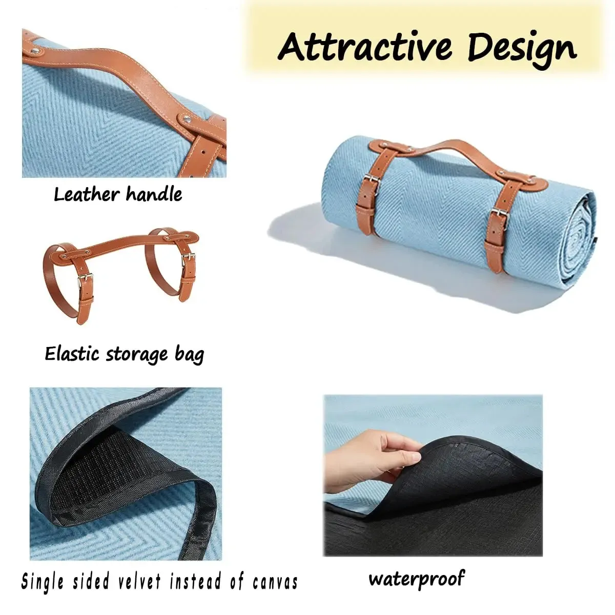 Extra Large Waterproof Picnic Blanket – Portable Outdoor Camping & Beach Mat with Carry Strap