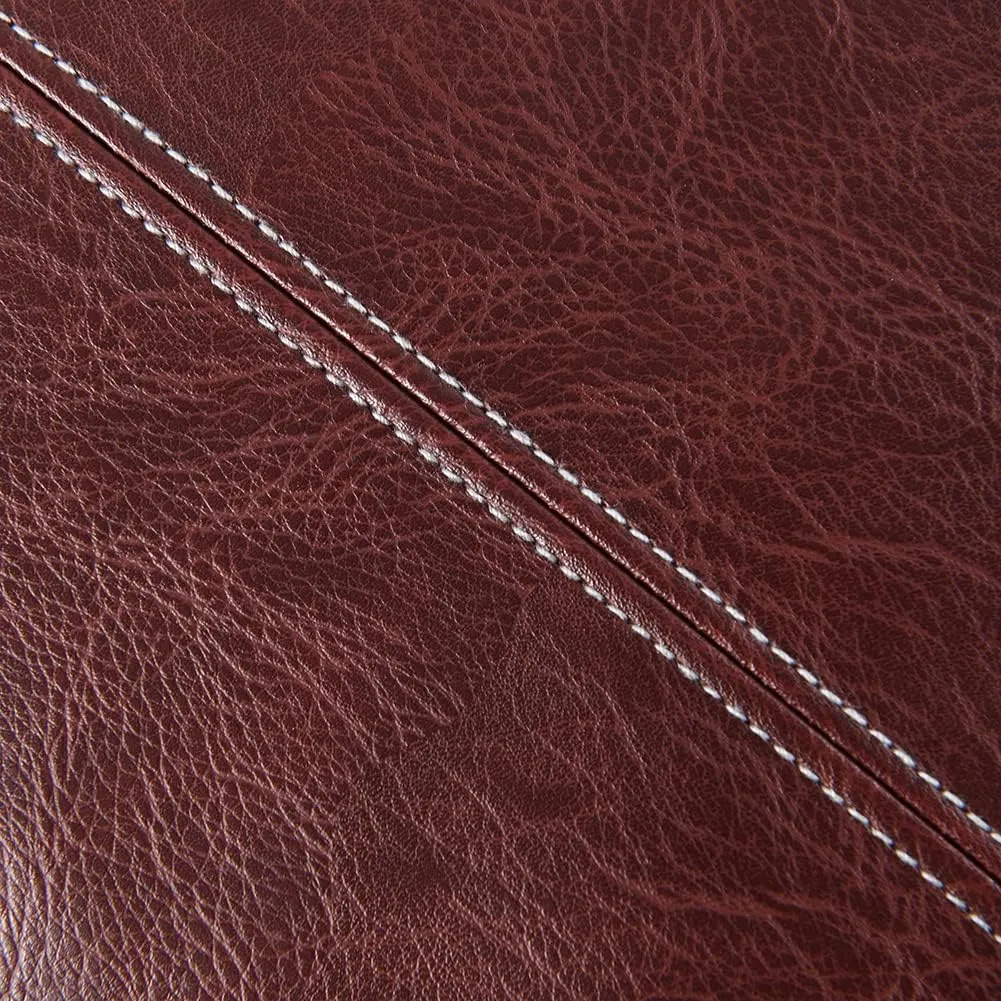 Fancy Homi 2 Packs Burgundy Lumbar Faux Leather Decorative Throw Pillow Covers 12x20 Inch for Outdoor Couch Bed, Modern Farmhouse Boho Home Decor, Wine Red Hand Stitched Cushion Case 30x50 cm