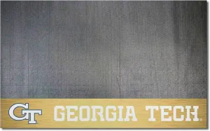 FANMATS 12106 Georgia Tech Yellow Jackets Vinyl Grill Mat - 26in. x 42in. - Deck Patio Protective Mat | Oil, flame, and UV resistant - GT Logo, Gold