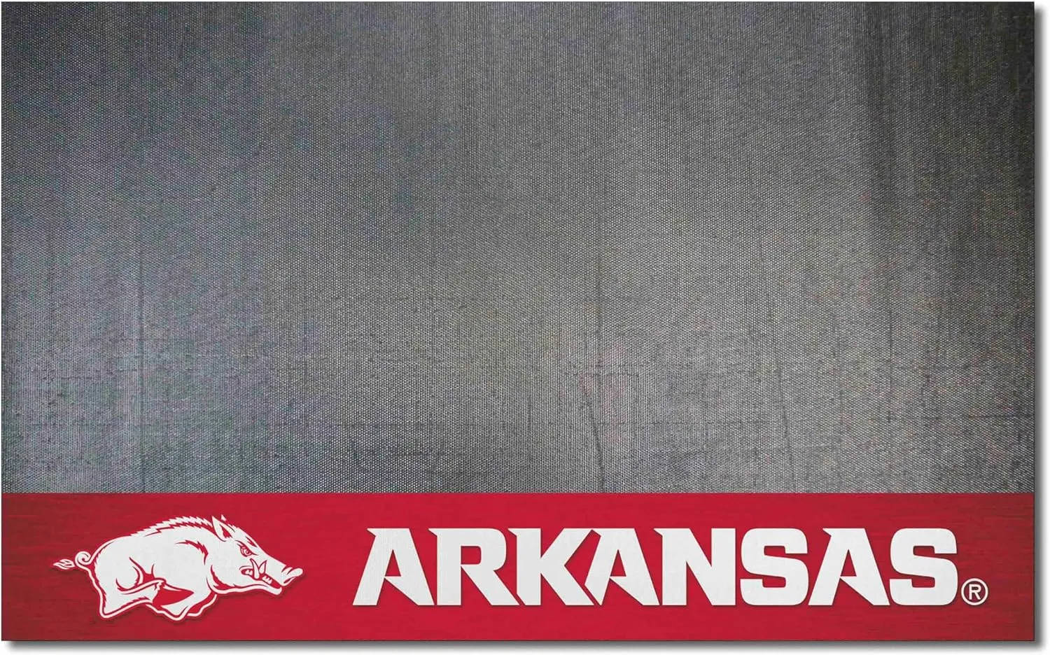FANMATS 12116 Arkansas Razorbacks Vinyl Grill Mat - 26in. x 42in. - Deck Patio Protective Mat | Oil, flame, and UV resistant,Black