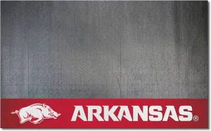 FANMATS 12116 Arkansas Razorbacks Vinyl Grill Mat - 26in. x 42in. - Deck Patio Protective Mat | Oil, flame, and UV resistant,Black