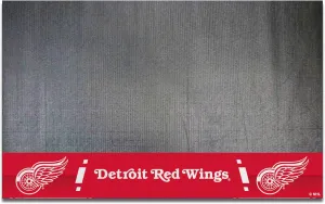 FANMATS 14234 Detroit Red Wings Vinyl Grill Mat - 26in. x 42in. - Deck Patio Protective Mat | Oil, flame, and UV resistant