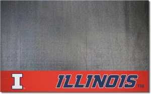 FANMATS NCAA University of Illinois Fighting Illini Vinyl Grill Mat, Black, 26"x42"