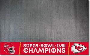 FANMATS NFL - Kansas City Chiefs Super Bowl LVIII Black Vinyl Grill Mat - 26in. x 42in.