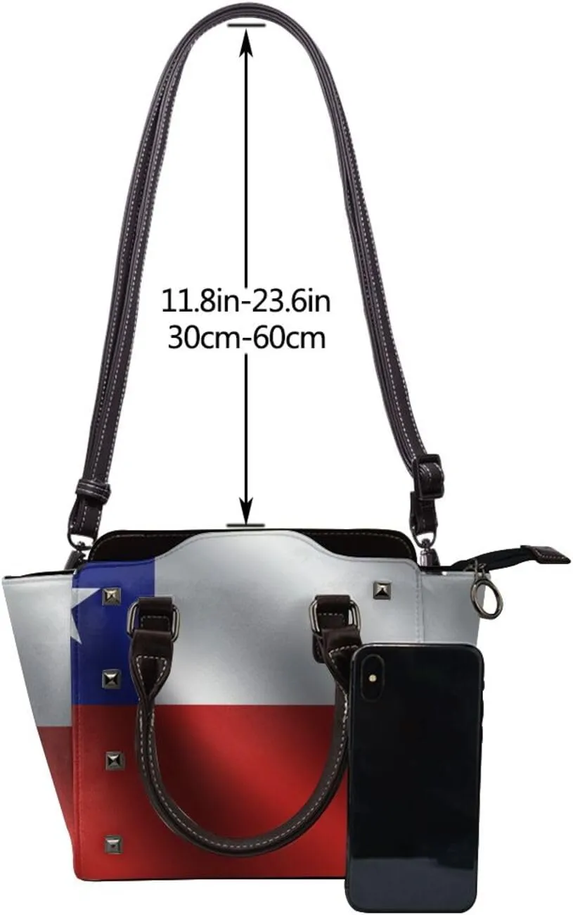 Fashion Rivet Handbag for Women Crossbody Purse Studded PU Leather Handle Bag