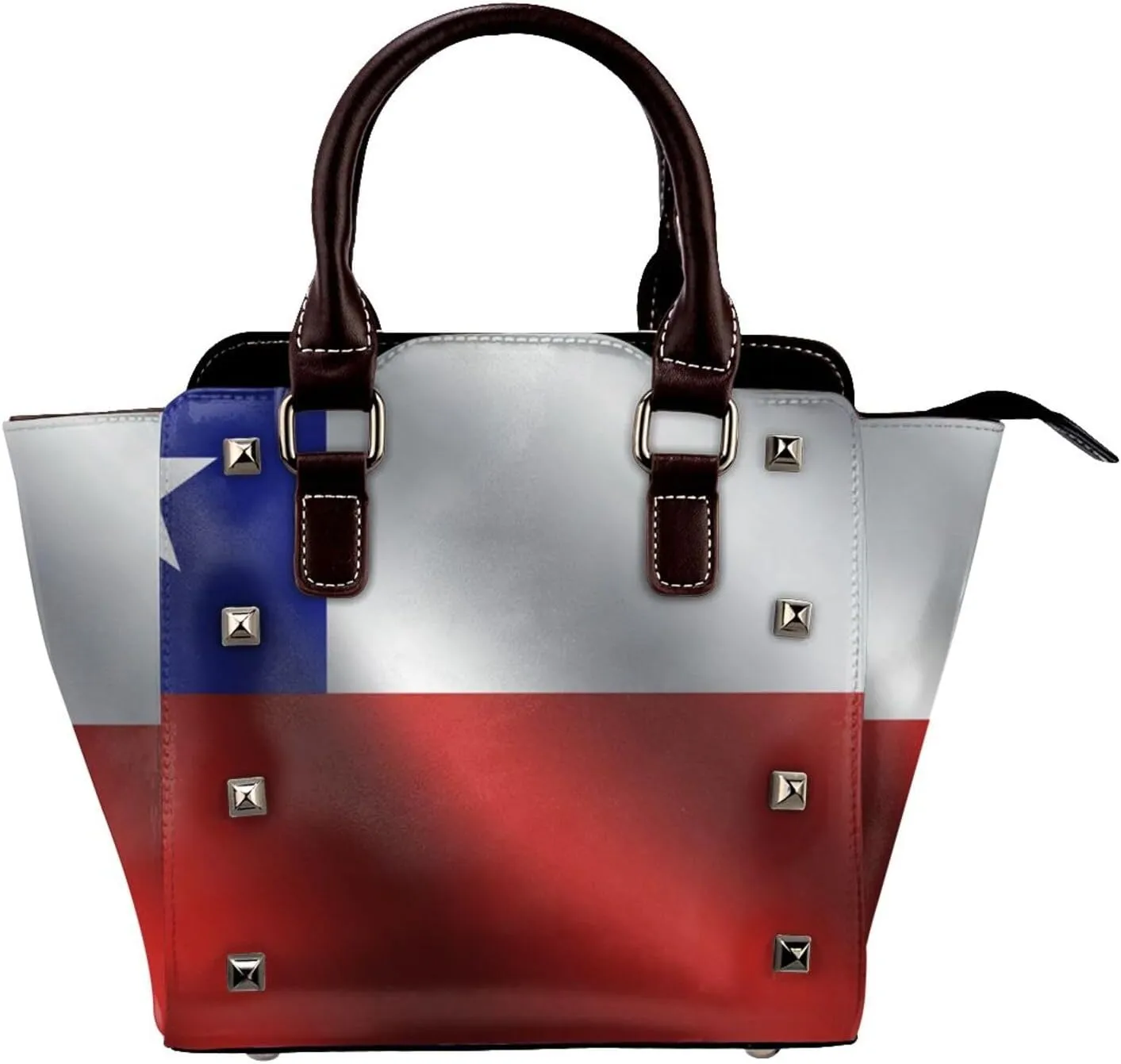 Fashion Rivet Handbag for Women Crossbody Purse Studded PU Leather Handle Bag