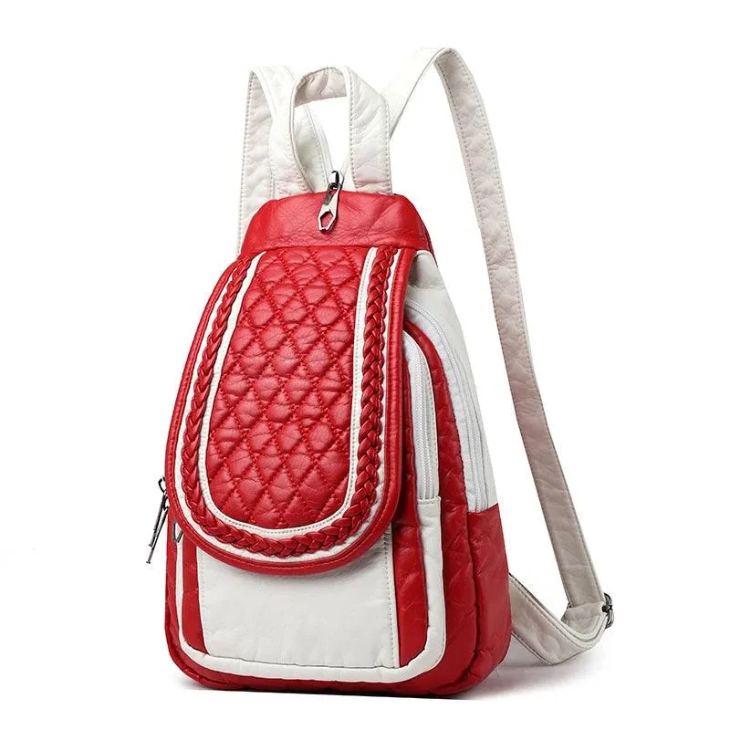 Fashion Women Soft Leather Backpacks - Luxury Female  Shopping and Travel Bag