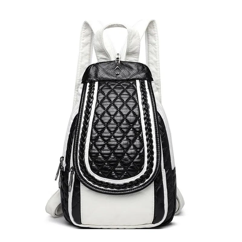 Fashion Women Soft Leather Backpacks - Luxury Female  Shopping and Travel Bag