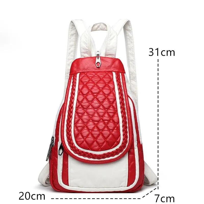 Fashion Women Soft Leather Backpacks - Luxury Female  Shopping and Travel Bag