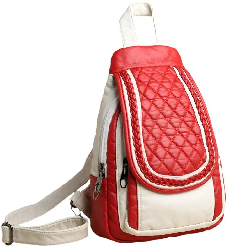 Fashion Women Soft Leather Backpacks - Luxury Female  Shopping and Travel Bag