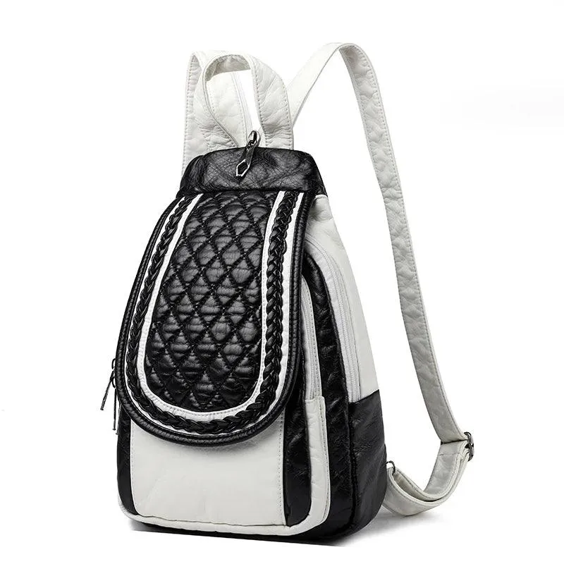 Fashion Women Soft Leather Backpacks - Luxury Female  Shopping and Travel Bag