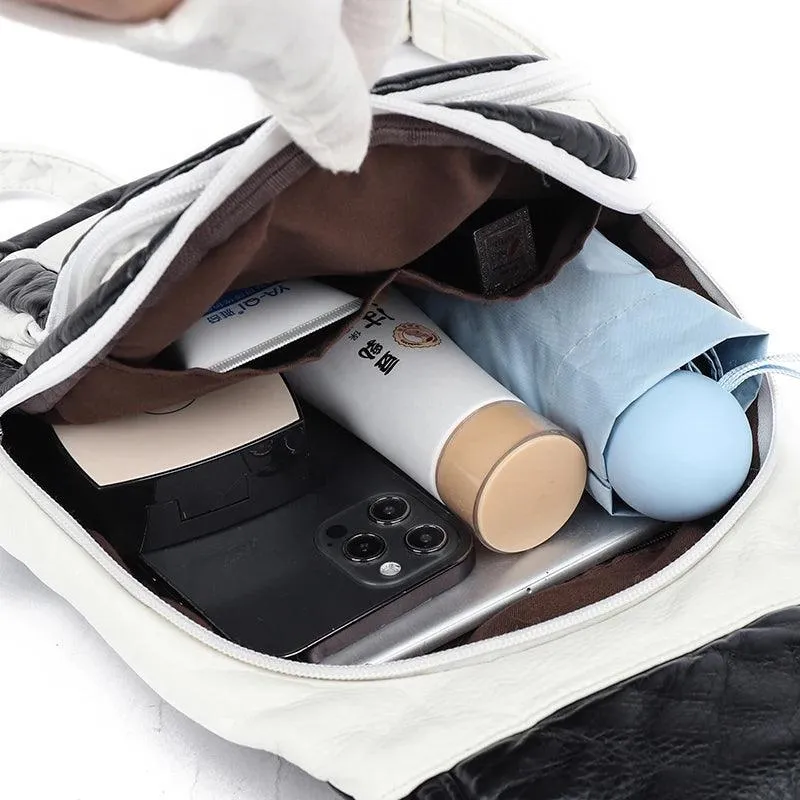 Fashion Women Soft Leather Backpacks - Luxury Female  Shopping and Travel Bag