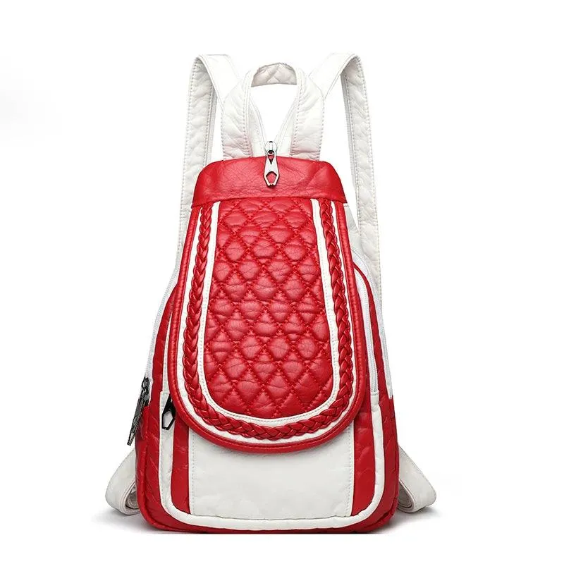 Fashion Women Soft Leather Backpacks - Luxury Female  Shopping and Travel Bag