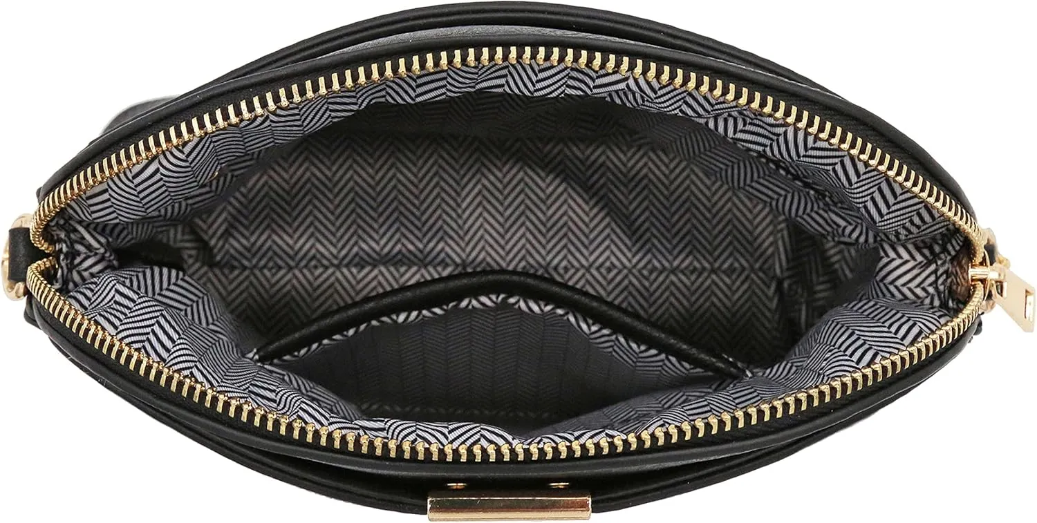 FashionPuzzle Leopard Paisley Print Small Dome Crossbody with Chain Strap