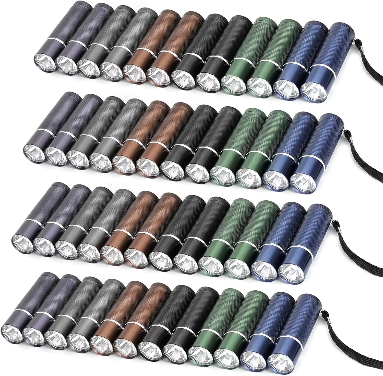 FASTPRO 48-Pack Flashlights Set, Aluminum LED Flashlights Include AAA Batteries & Lanyard, Super Bright 100 Lumen Flashlight for Party Favor, Camping, Hurricane Supplies