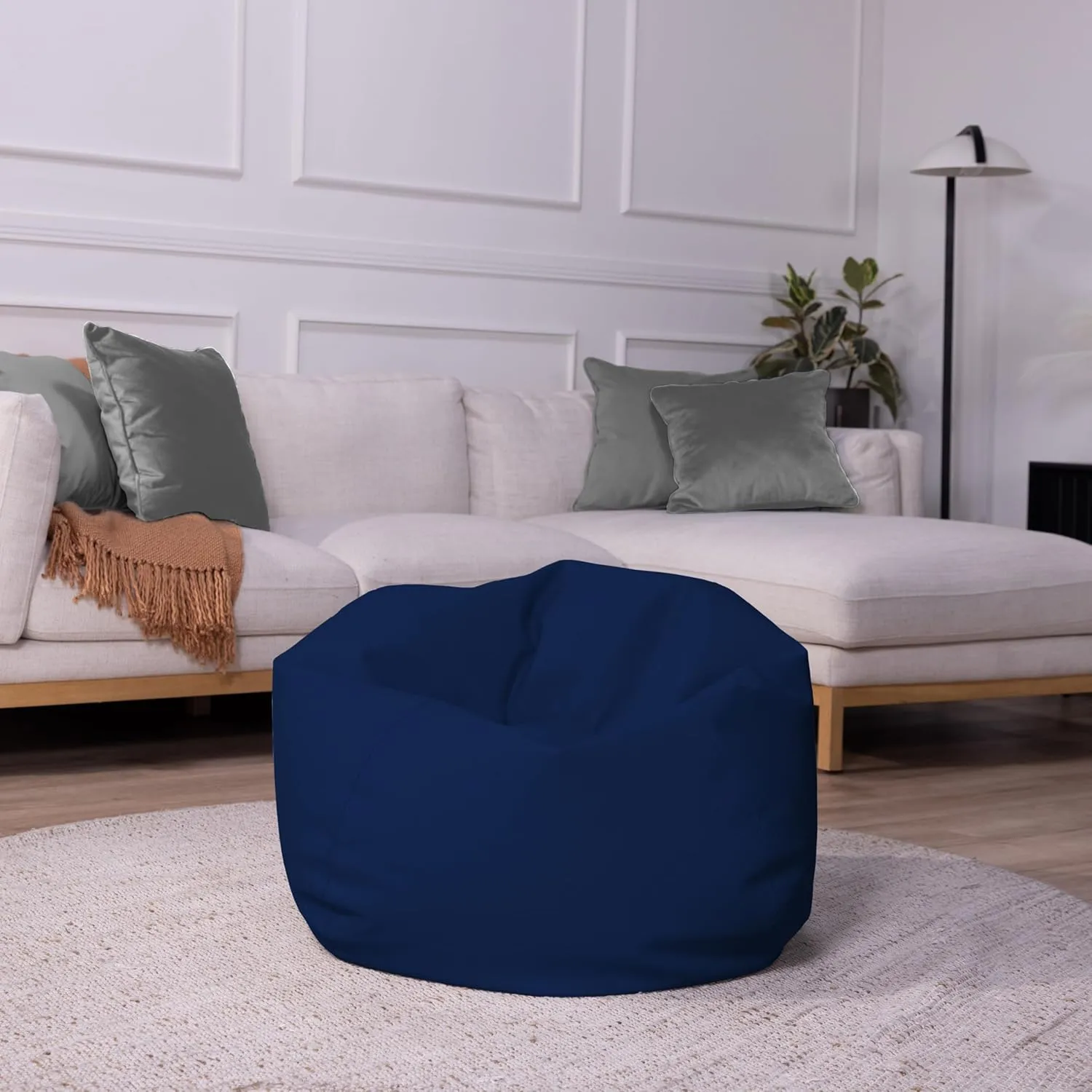 FDP 30" Vinyl Bean Bag Chair, Furniture for Kids and Teens, Perfect for Reading, Playing Video Games or Relaxing - Eclipse