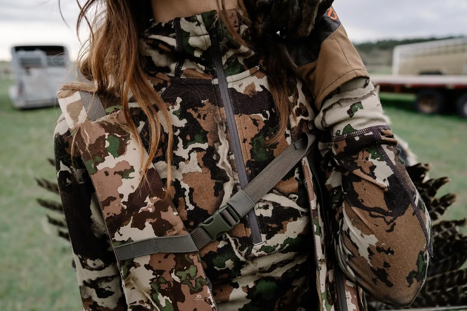 First Lite Women's Wick Quarter Zip - Ultralight Merino Wool Camo Hunting Baselayer