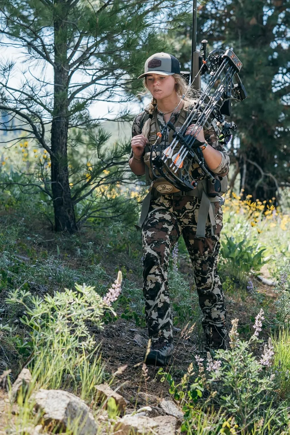 First Lite Women's Wick Quarter Zip - Ultralight Merino Wool Camo Hunting Baselayer