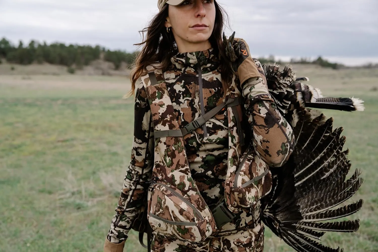 First Lite Women's Wick Quarter Zip - Ultralight Merino Wool Camo Hunting Baselayer