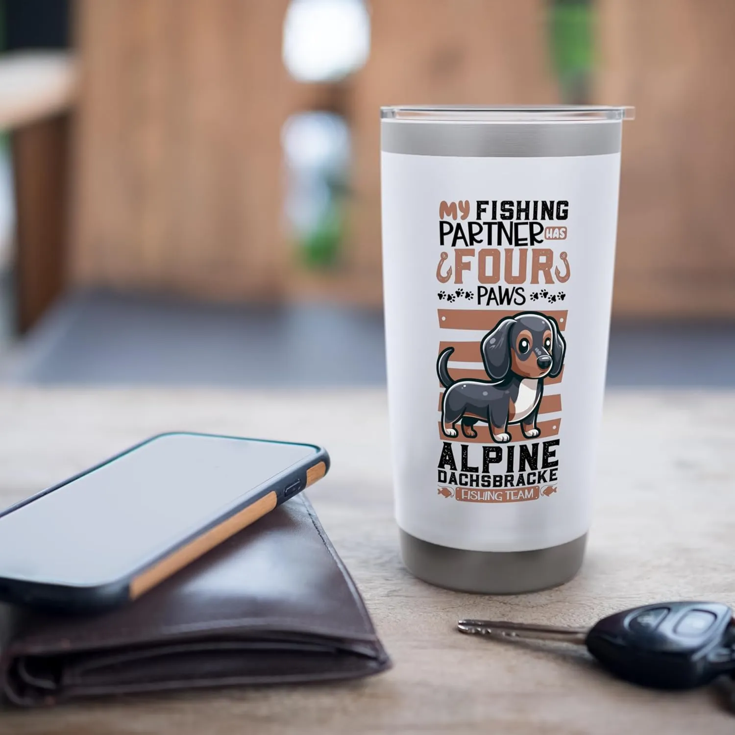 Fishing and Alpine Dachsbracke Stainless Steel Insulated Tumbler
