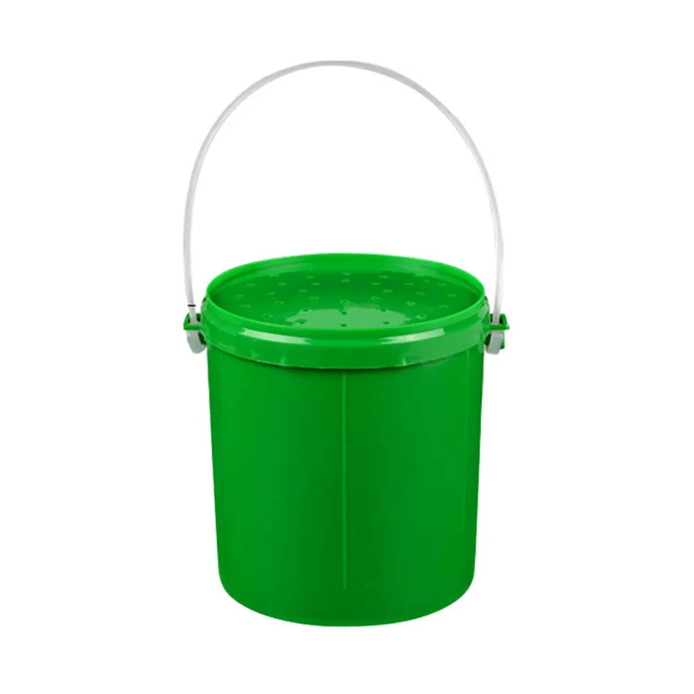 Fishing Bait Bucket Breathable Live Earthworm Box Plastic Fishing Bait Holder Portable Handle Storage Tool Fishing Gear
