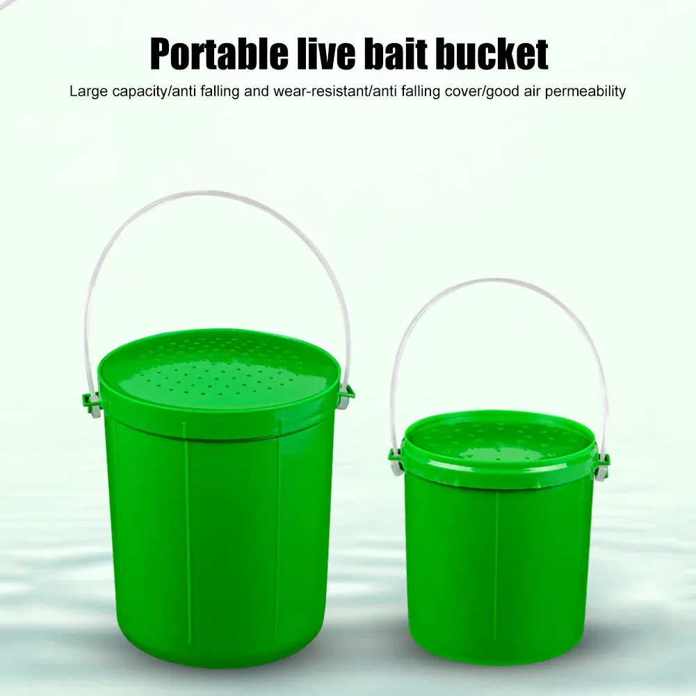 Fishing Bait Bucket Breathable Live Earthworm Box Plastic Fishing Bait Holder Portable Handle Storage Tool Fishing Gear