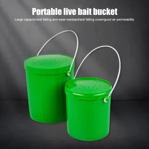 Fishing Bait Bucket Breathable Live Earthworm Box Plastic Fishing Bait Holder Portable Handle Storage Tool Fishing Gear