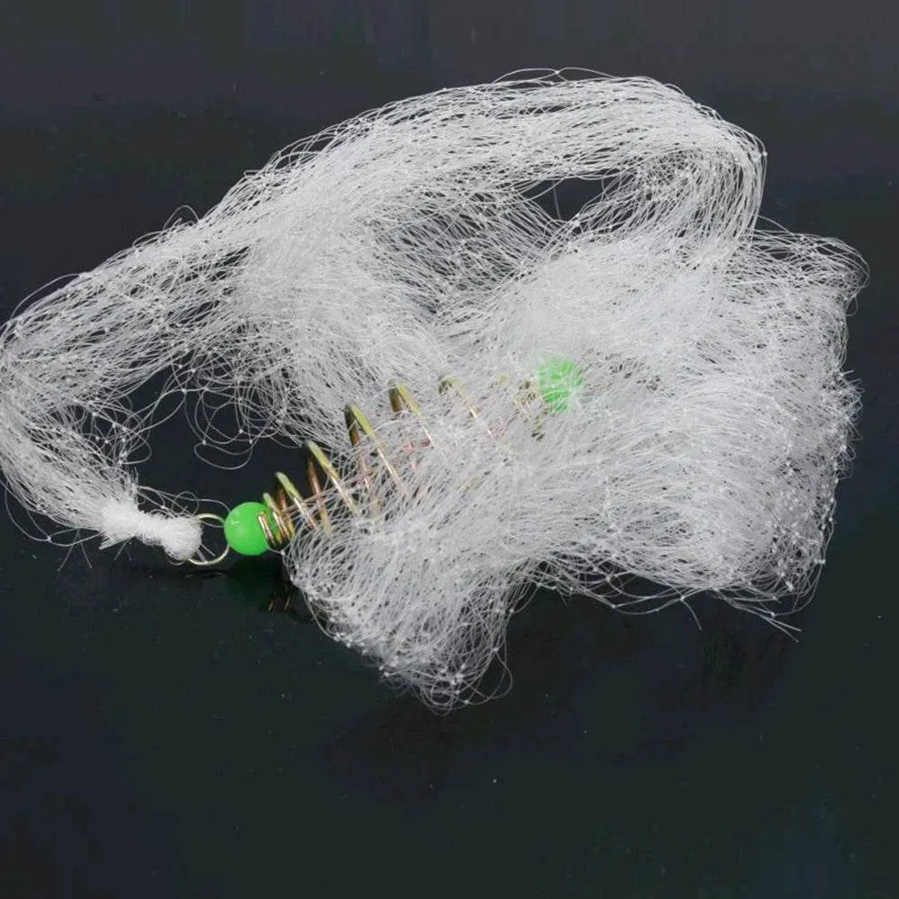Fishing Bait Fishing Supplies Multi Size Fishing Cage Nylon Spring Shoal Luminous Netting Fishing Net Fishing Traps
